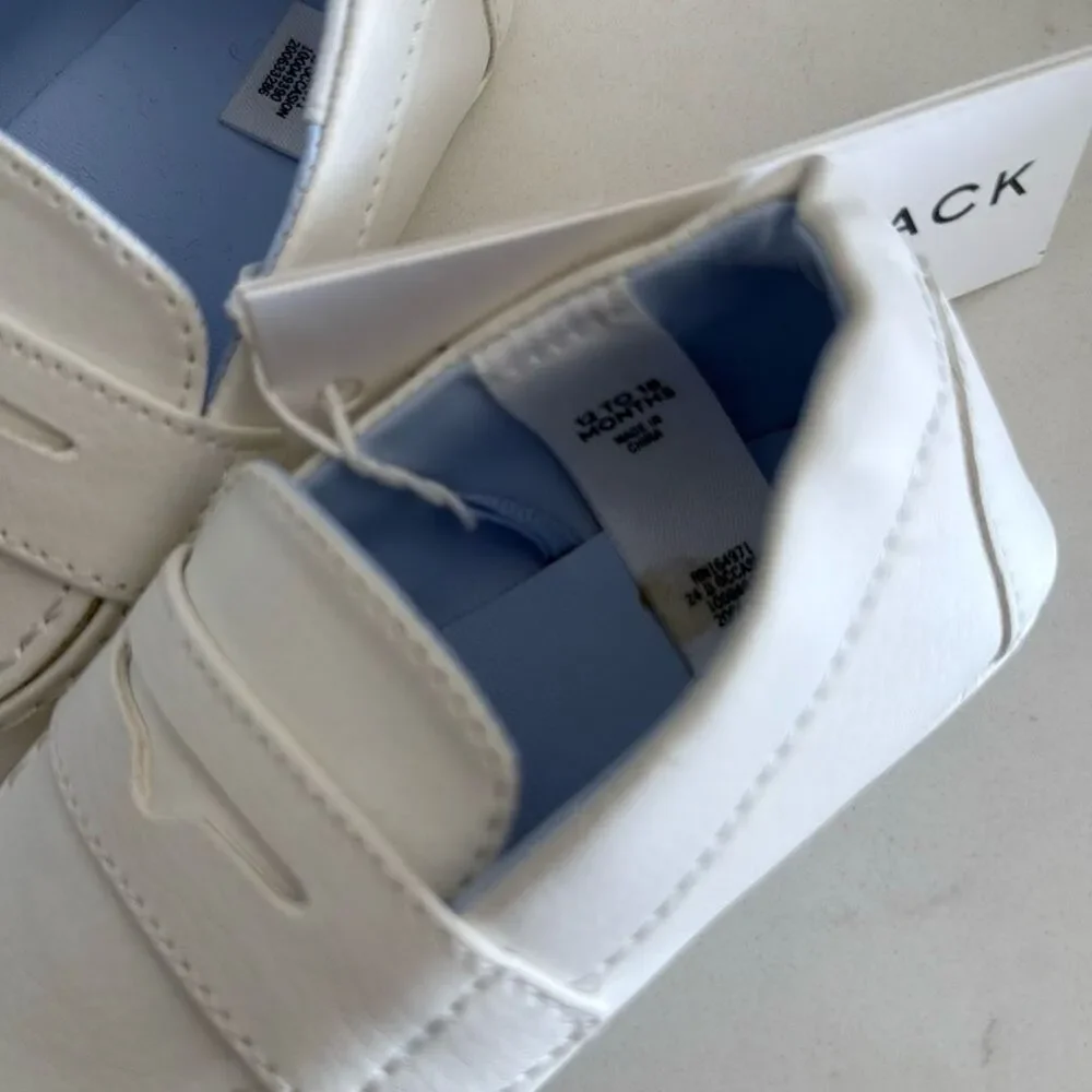 Janie & Jack Baby Penny Loafer in White Size 12-18 Months